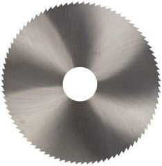 Made in USA - 5" Diam x 1/16" Blade Thickness x 1" Arbor Hole Diam, 100 Tooth Slitting and Slotting Saw - Arbor Connection, Right Hand, Uncoated, Solid Carbide, 5° Rake, Concave Ground - Benchmark Tooling