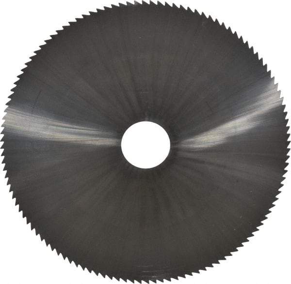 Made in USA - 6" Diam x 1/16" Blade Thickness x 1" Arbor Hole Diam, 120 Tooth Slitting and Slotting Saw - Arbor Connection, Right Hand, Uncoated, Solid Carbide, 5° Rake, Concave Ground - Benchmark Tooling