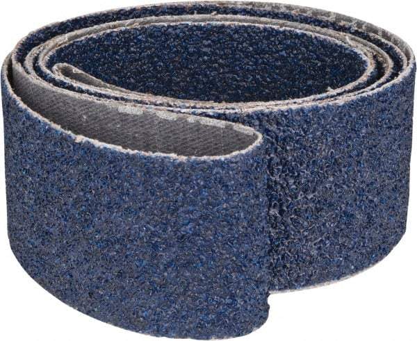 Norton - 1-1/2" Wide x 60" OAL, 36 Grit, Zirconia Alumina Abrasive Belt - Zirconia Alumina, Very Coarse, Coated, Y Weighted Cloth Backing, Dry, Series R821 - Benchmark Tooling