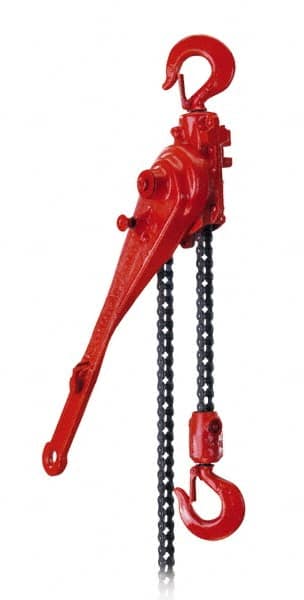 Coffing - 1,500 Lb Lifting Capacity, Lever Hoist - Made from Roller Chain, 56 Lb Avg Pull to Lift Rated Load, 1 Chain - Benchmark Tooling
