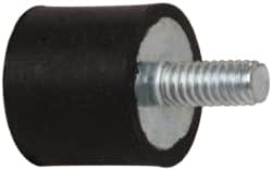 Tech Products - 9.5 Lb Capacity, 8-32 Male, 10-32 Female Plate/Stud Vibration Isolator - 9/16" Diam, 1/2" High - Benchmark Tooling