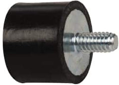 Tech Products - 75 Lb Capacity, 1/4-20 Plate/Stud Vibration Isolator - 1" Diam, 3/4" High - Benchmark Tooling