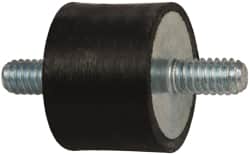 Tech Products - 55 Lb Capacity, 1/4-20 Stud/Stud Vibration Isolator - 1" Diam, 3/4" High - Benchmark Tooling