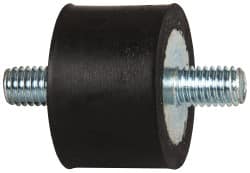 Tech Products - 135 Lb Capacity, 3/8-16 Stud/Stud Vibration Isolator - 1-1/2" Diam, 1" High - Benchmark Tooling