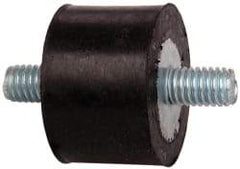 Tech Products - 210 Lb Capacity, 3/8-16 Stud/Stud Vibration Isolator - 1-1/2" Diam, 1" High - Benchmark Tooling