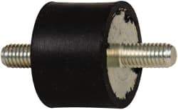Tech Products - 55 Lb Capacity, M6 Stud/Stud Vibration Isolator - 25mm Diam, 19mm High - Benchmark Tooling