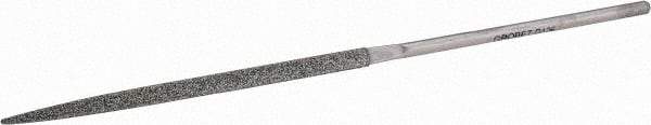 Grobet - 5-1/2" OAL Coarse Three Square Needle Diamond File - 126 Grit - Benchmark Tooling
