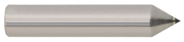 Made in USA - 3/4 Carat Single Pencil Point Diamond Dresser - 2" Long x 3/8" Shank Diam, 60° Included Angle - Benchmark Tooling