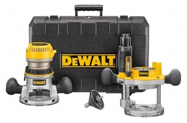 DeWALT - 1.75 hp, 24,500 RPM, Fixed Plunge Combination Router Kit - 11 Amps, 1/4 and 1/2 Inch Collet - Benchmark Tooling