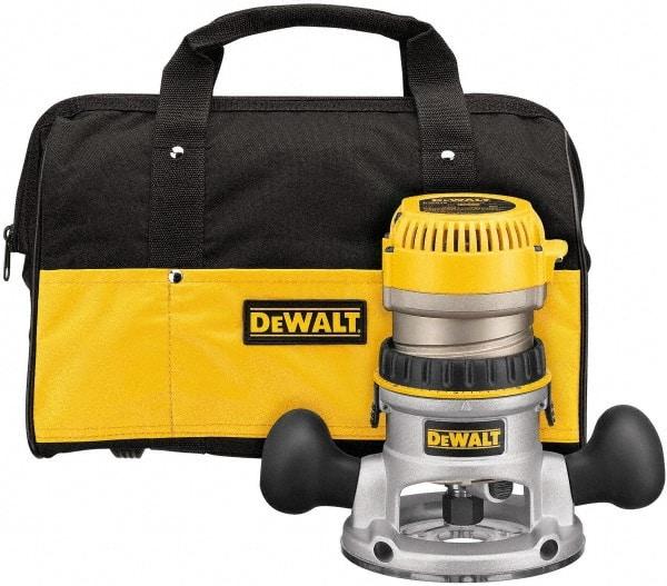 DeWALT - 2.25 hp, 8,000 to 24,000 RPM, Fixed Base Router Kit - 12 Amps, 1/4 and 1/2 Inch Collet - Benchmark Tooling