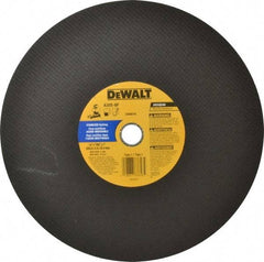DeWALT - 14" Aluminum Oxide Cutoff Wheel - 7/64" Thick, 1" Arbor, 4,300 Max RPM, Use with Stationary Tools - Benchmark Tooling