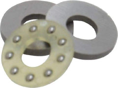 Boston Gear - 3/16" Inside x 7/16" Outside Diam, 3/16" Thick, Alloy Steel Ball Thrust Bearing - Benchmark Tooling