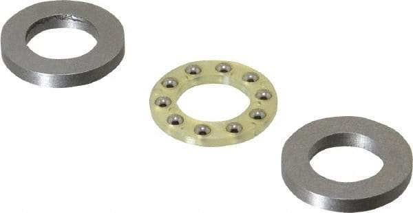 Boston Gear - 1/2" Inside x 7/8" Outside Diam, 3/8" Thick, Alloy Steel Ball Thrust Bearing - Benchmark Tooling