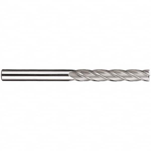 SGS - 1", 3" LOC, 1" Shank Diam, 6" OAL, 4 Flute, Solid Carbide Square End Mill - Single End, TiN Finish, Spiral Flute, 30° Helix, Centercutting, Right Hand Cut, Right Hand Flute, Series 1EL - Benchmark Tooling