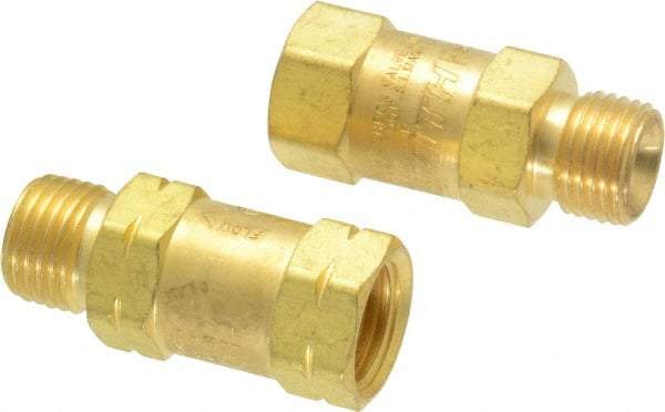 Miller-Smith - Reverse Gas-Flow Check Valves Mount Type: Regulator Mount (Pair) Gas Type: Oxygen - Exact Industrial Supply