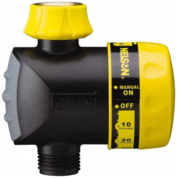 Nelson - Manual Lawn Sprinkler Timer - 2 Watering Modes, 1 Outlet, 3/4-18 National Hose Thread - Benchmark Tooling