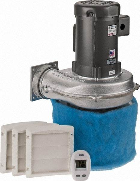 Electra-Kool - 1 Phase, 6/3.7 to 3 Amp, 455 CFM, 3,450 RPM, 200 Cubic Ft. Filtered Enclosure Blower - 2 Inch Inside Width - Benchmark Tooling