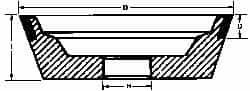 Made in USA - 5" Diam, 1-1/4" Hole Size, 1-3/4" Overall Thickness, 220 Grit, Type 11 Tool & Cutter Grinding Wheel - Very Fine Grade, Diamond - Benchmark Tooling