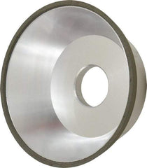 Made in USA - 5" Diam, 1-1/4" Hole Size, 1-3/4" Overall Thickness, 100 Grit, Type 11 Tool & Cutter Grinding Wheel - Fine Grade, Diamond - Benchmark Tooling