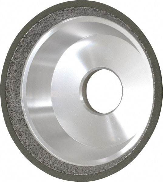Made in USA - 5" Diam, 1-1/4" Hole Size, 1-3/4" Overall Thickness, 150 Grit, Type 11 Tool & Cutter Grinding Wheel - Very Fine Grade, Diamond - Benchmark Tooling