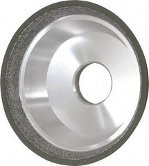 Made in USA - 5" Diam, 1-1/4" Hole Size, 1-3/4" Overall Thickness, 150 Grit, Type 11 Tool & Cutter Grinding Wheel - Very Fine Grade, Diamond - Benchmark Tooling