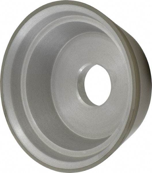 Made in USA - 5" Diam, 1-1/4" Hole Size, 1-3/4" Overall Thickness, 220 Grit, Type 11 Tool & Cutter Grinding Wheel - Very Fine Grade, Diamond - Benchmark Tooling