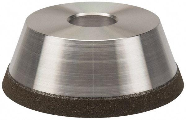 Made in USA - 5" Diam, 1-1/4" Hole Size, 1-3/4" Overall Thickness, 100 Grit, Type 11 Tool & Cutter Grinding Wheel - Fine Grade, Diamond - Benchmark Tooling