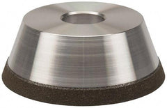 Made in USA - 5" Diam, 1-1/4" Hole Size, 1-3/4" Overall Thickness, 100 Grit, Type 11 Tool & Cutter Grinding Wheel - Fine Grade, Diamond - Benchmark Tooling