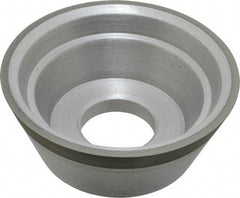 Made in USA - 3-3/4" Diam, 1-1/4" Hole Size, 1-1/2" Overall Thickness, 150 Grit, Type 11 Tool & Cutter Grinding Wheel - Very Fine Grade, Diamond - Benchmark Tooling
