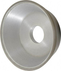 Made in USA - 5" Diam, 1-1/4" Hole Size, 1-3/4" Overall Thickness, 100 Grit, Type 11 Tool & Cutter Grinding Wheel - Fine Grade, Diamond - Benchmark Tooling