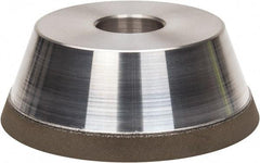 Made in USA - 5" Diam, 1-1/2" Hole Size, 1-3/4" Overall Thickness, 220 Grit, Type 11 Tool & Cutter Grinding Wheel - Very Fine Grade, Diamond - Benchmark Tooling