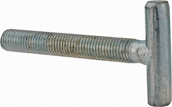 Gibraltar - 1/4-28, 1-1/2" Thread Length, Zinc Plated, Steel T Strap Bolt - 2" Length Under Head, Grade 5, 1" Head Width x 1/4" Head Height - Benchmark Tooling