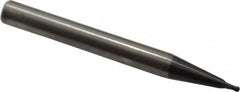 RobbJack - 1/16" Diam, 1/16" LOC, 2 Flute Solid Carbide Ball End Mill - AlTiN Finish, Single End, 2-1/2" OAL, 1/4" Shank Diam, Spiral Flute - Benchmark Tooling