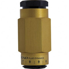 Mead - 3/8" NPTF Threaded Flow Control Valve - 0 to 250 psi & Aluminum Material - Benchmark Tooling