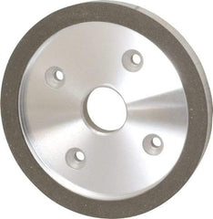 Made in USA - 6" Diam, 1-1/4" Hole Size, 3/4" Overall Thickness, 100 Grit, Type 6 Tool & Cutter Grinding Wheel - Fine Grade, Diamond - Benchmark Tooling