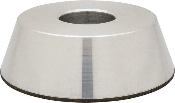 Made in USA - 4" Diam, 1-1/4" Hole Size, 1-1/4" Overall Thickness, 100 Grit, Type 11 Tool & Cutter Grinding Wheel - Fine Grade, Diamond - Benchmark Tooling