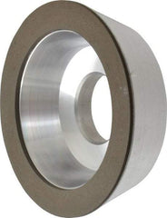 Made in USA - 4" Diam, 1-1/4" Hole Size, 1-1/4" Overall Thickness, 220 Grit, Type 11 Tool & Cutter Grinding Wheel - Very Fine Grade, Diamond - Benchmark Tooling