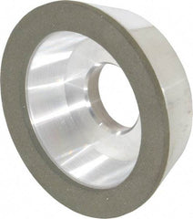 Made in USA - 4" Diam, 1-1/4" Hole Size, 1-1/4" Overall Thickness, 100 Grit, Type 11 Tool & Cutter Grinding Wheel - Fine Grade, Diamond - Benchmark Tooling