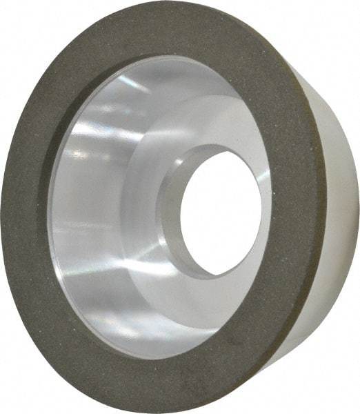 Made in USA - 4" Diam, 1-1/4" Hole Size, 1-1/4" Overall Thickness, 150 Grit, Type 11 Tool & Cutter Grinding Wheel - Very Fine Grade, Diamond - Benchmark Tooling