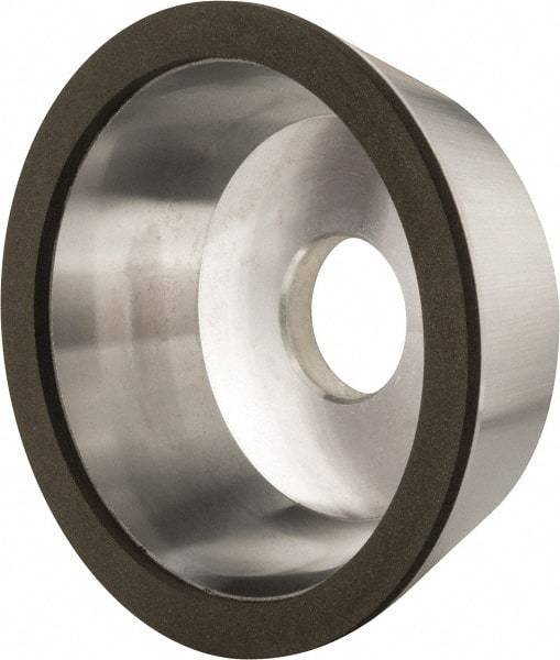 Made in USA - 5" Diam, 1-1/4" Hole Size, 1-3/4" Overall Thickness, 150 Grit, Type 11 Tool & Cutter Grinding Wheel - Very Fine Grade, Diamond - Benchmark Tooling