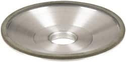 Made in USA - 6" Diam, 1-1/4" Hole Size, 1" Overall Thickness, 100 Grit, Type 12 Tool & Cutter Grinding Wheel - Fine Grade, Diamond - Benchmark Tooling