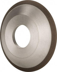 Made in USA - 4" Diam, 1-1/4" Hole Size, 1/2" Overall Thickness, 220 Grit, Type 12 Tool & Cutter Grinding Wheel - Very Fine Grade, Diamond - Benchmark Tooling