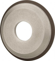 Made in USA - 4" Diam, 1-1/4" Hole Size, 1/2" Overall Thickness, 220 Grit, Type 12 Tool & Cutter Grinding Wheel - Very Fine Grade, Diamond - Benchmark Tooling