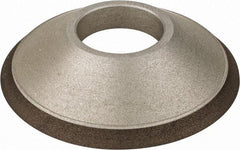 Made in USA - 3-1/2" Diam, 1-1/4" Hole Size, 3/4" Overall Thickness, 220 Grit, Type 15 Tool & Cutter Grinding Wheel - Very Fine Grade, Diamond - Benchmark Tooling