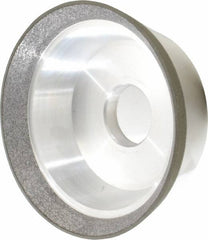 Made in USA - 5" Diam, 1-1/4" Hole Size, 1-3/4" Overall Thickness, 120 Grit, Type 11 Tool & Cutter Grinding Wheel - Fine Grade, CBN - Benchmark Tooling