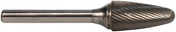 M.A. Ford - 5/8" Cut Diam, 1/4" Shank Diam, Tree with Radius Head Double Cut Burr - Carbide, Radius End, 1" LOC, 3" OAL - Benchmark Tooling