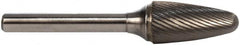 M.A. Ford - 5/8" Cut Diam, 1/4" Shank Diam, Tree with Radius Head Double Cut Burr - Carbide, Radius End, 1" LOC, 3" OAL - Benchmark Tooling