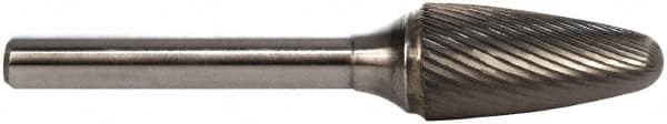 M.A. Ford - 3mm Cut Diam, 3mm Shank Diam, Tree with Radius Head Double Cut Burr - Carbide, Radius End, 12.7mm LOC, 76mm OAL - Benchmark Tooling