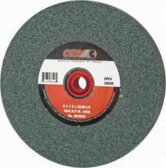 Camel Grinding Wheels - 80 Grit Silicon Carbide Bench & Pedestal Grinding Wheel - 6" Diam x 1" Hole x 1" Thick, 4456 Max RPM, I Hardness, Medium Grade , Vitrified Bond - Benchmark Tooling