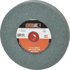 Camel Grinding Wheels - 60 Grit Silicon Carbide Bench & Pedestal Grinding Wheel - 7" Diam x 1" Hole x 1" Thick, 3760 Max RPM, I Hardness, Medium Grade , Vitrified Bond - Benchmark Tooling
